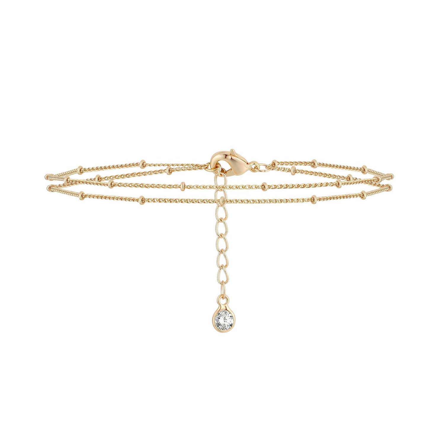Minimalist Geometric Rhinestone Plated Alloy Bracelet