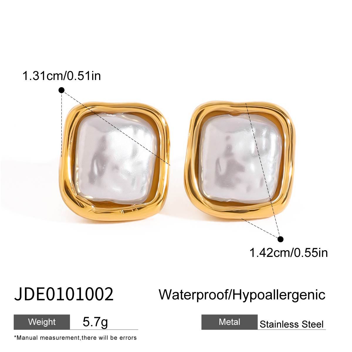 Elegant Pearl Inlay Plated Stainless Steel and Titanium Steel Jewelry Set for Women