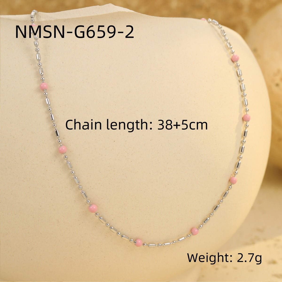 Collar Minimalista con Guardapelo de Acero de Titanio con Acabado Esmaltado y Detalle de Perla para Mujer