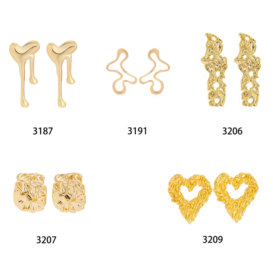 Personalized Geometric Heart Teardrop Zinc Alloy Plated Earrings for Women