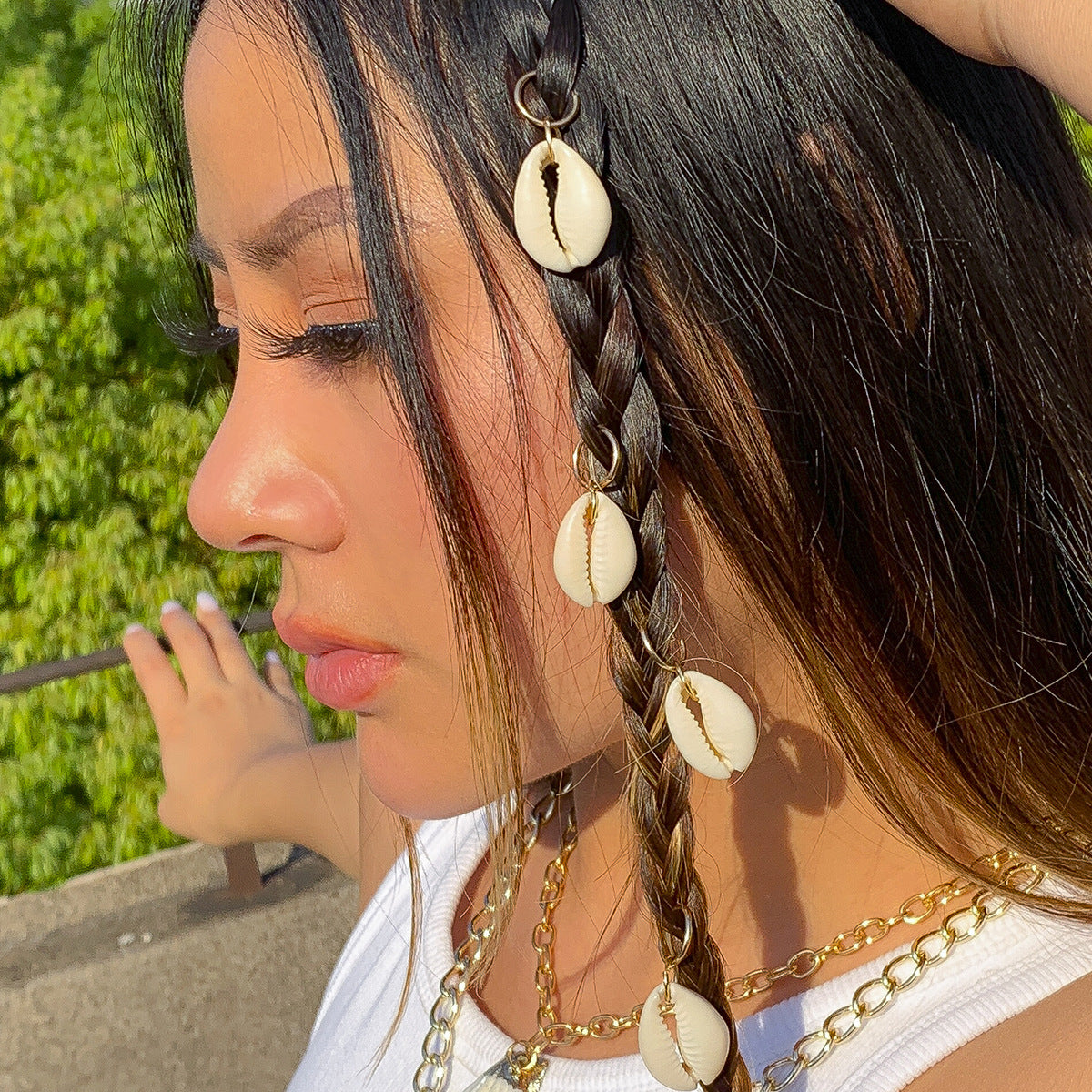 Bohemian Hip-hop Casual Sweet Alloy Plated Shell Hair Clip for Women