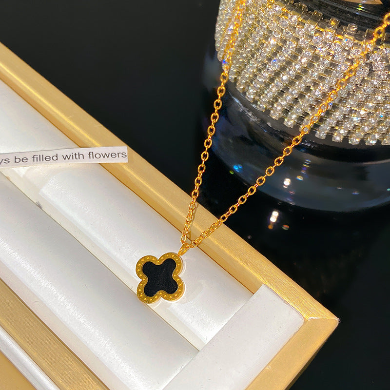 Sweet Streetwear Heart Geometric Titanium Steel Plated Necklace Unisex Cable Chain