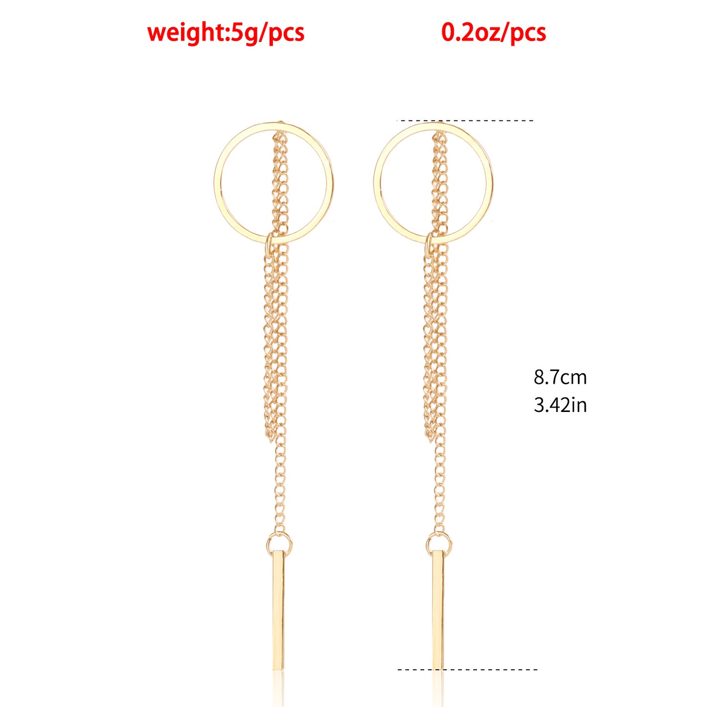 Geometric Hollow Round Long Tassel Earrings for Women with Plated Metal Finish Fashion Minimalist Statement Earrings