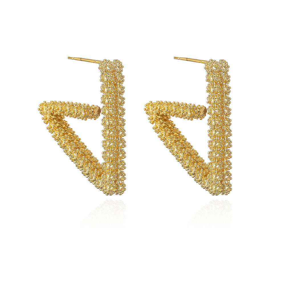 Orecchini irregolari geometrici in rame placcati oro 18K da donna, gioielli per orecchie alla moda e minimalisti