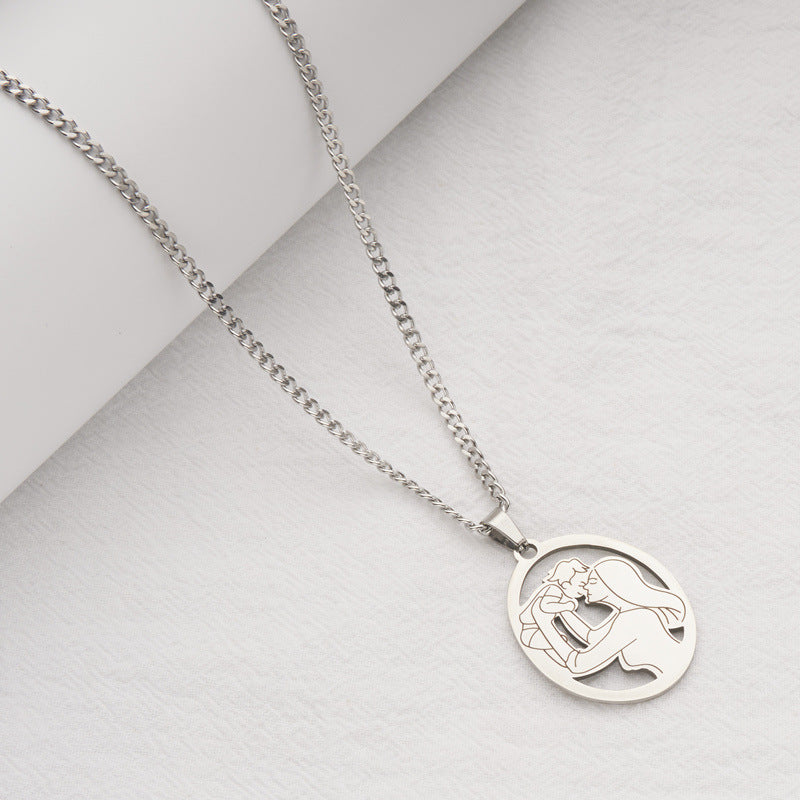 Collana da donna minimalista geometrica in acciaio inossidabile con finitura placcata