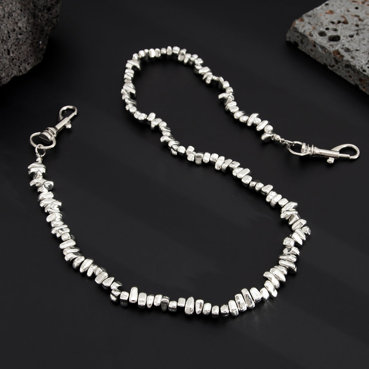 Punk Casual Alloy Beaded Waist Chain for Women Jeans Belt