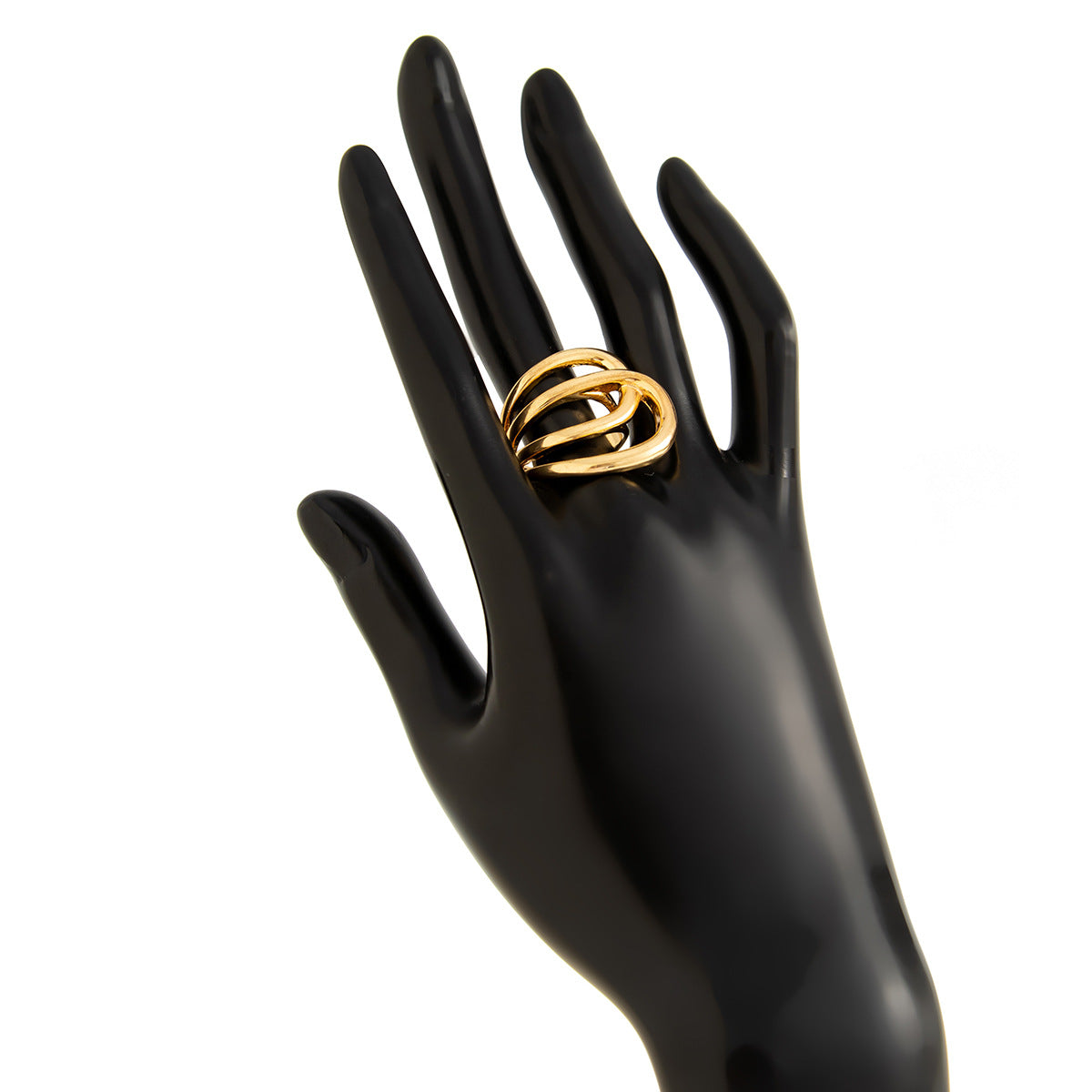 Minimalist Geometric Plated Zinc Alloy Ring for Women