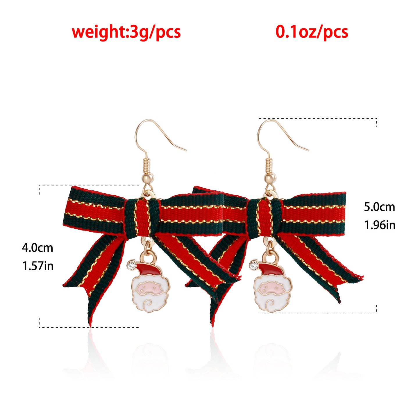 Geometric Christmas Earrings with Metallic Plated Finish for Holiday Festive Wear