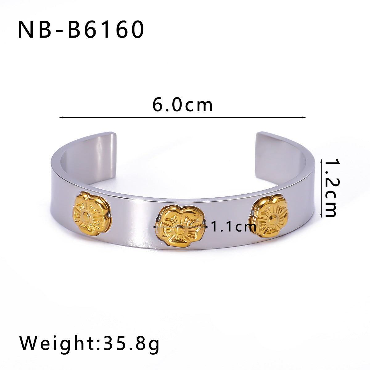 Minimalist C-Shaped Stainless Steel Bracelet with Enamel Stars and Moons, Irregular Asymmetric Design
