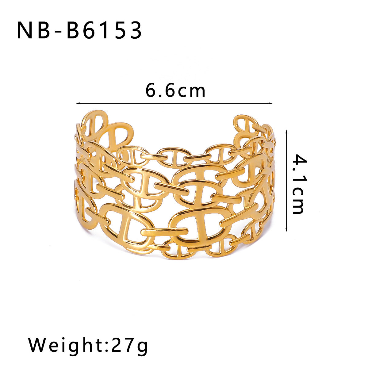 Minimalist Asymmetrical Hollow Flower Starfish Leaf Cuff Bracelet for Women in Titanium Steel with Gold Plating