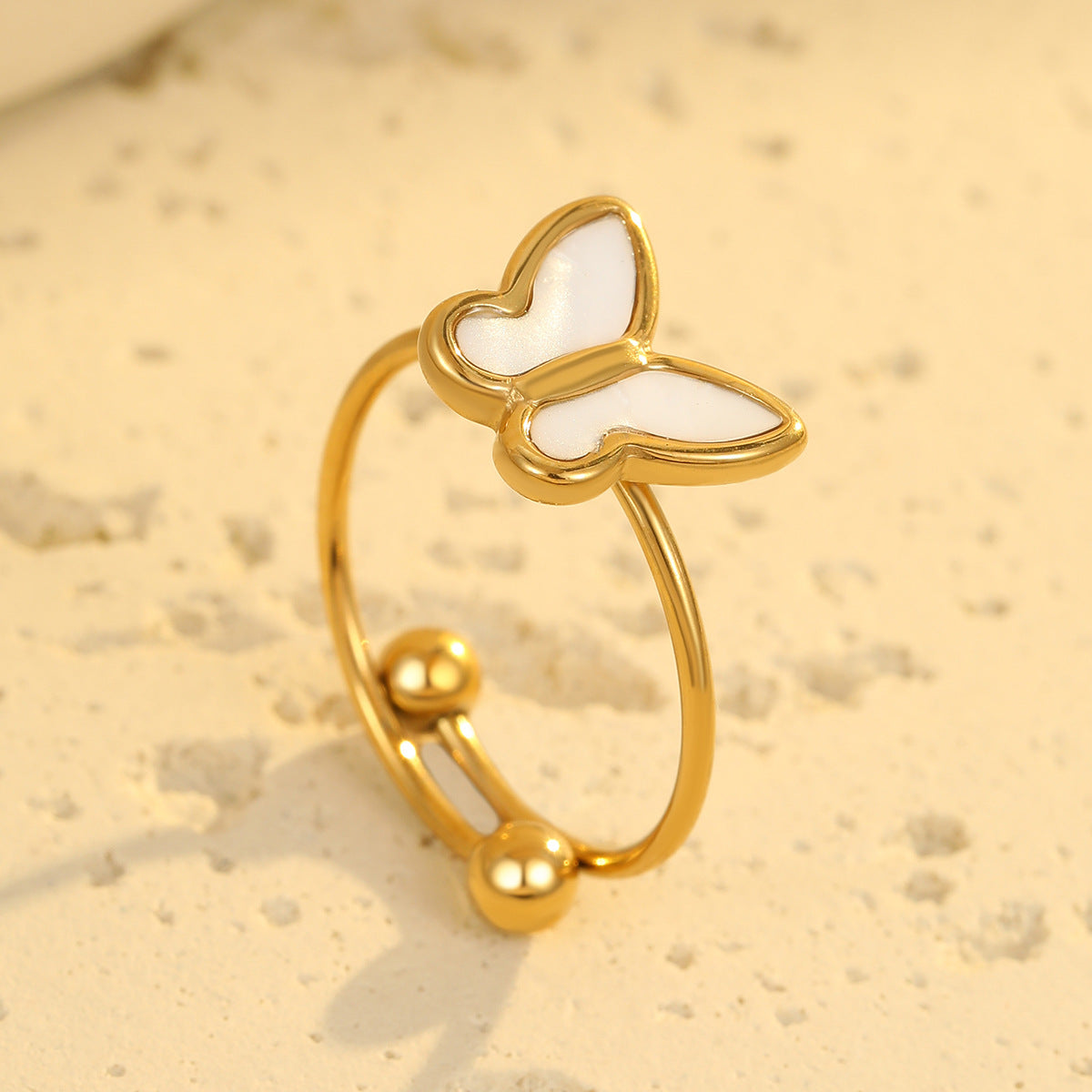 Set Collana Pendente a Farfalla OL alla Moda con Catena in Acciaio Inossidabile e Orecchini e Anello Abbinati