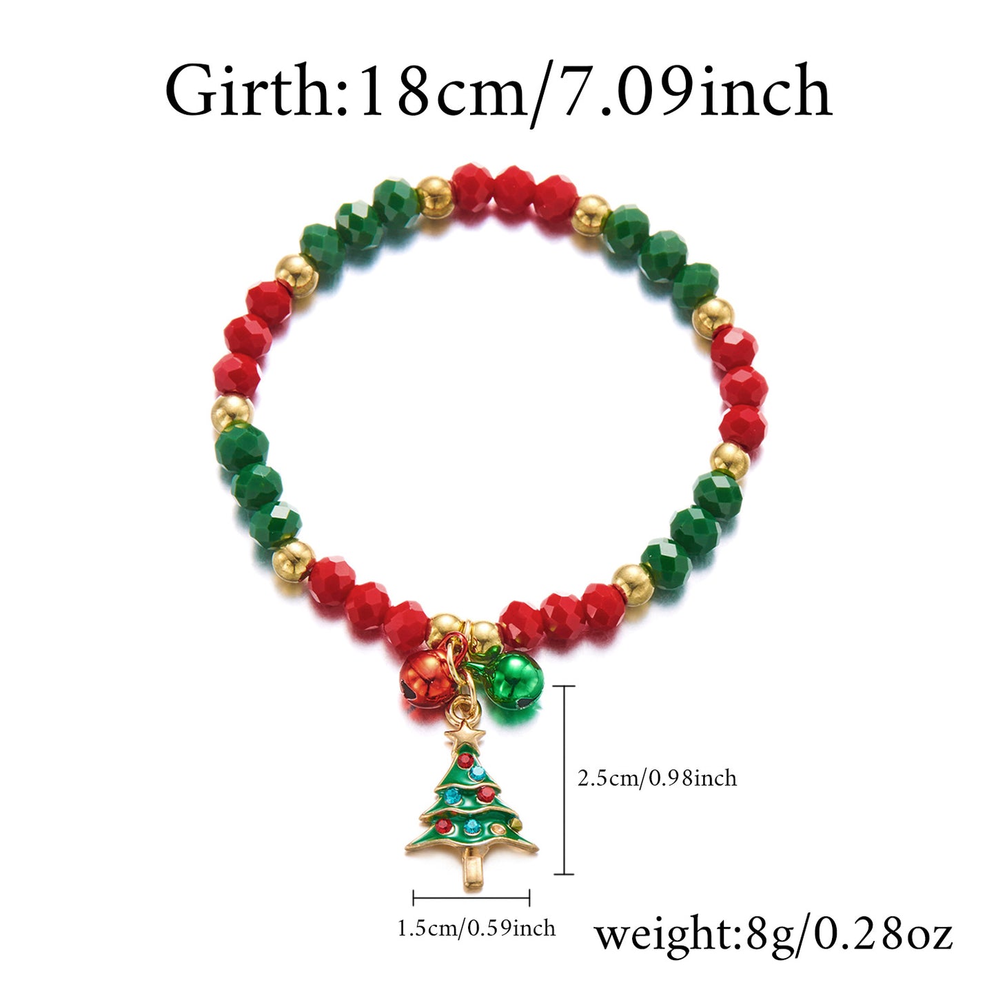Luxury Style Cartoon Santa Claus and Snowman Pendant Bracelet for Women Alloy Handmade Christmas Tree Ornament with Crystal Beads