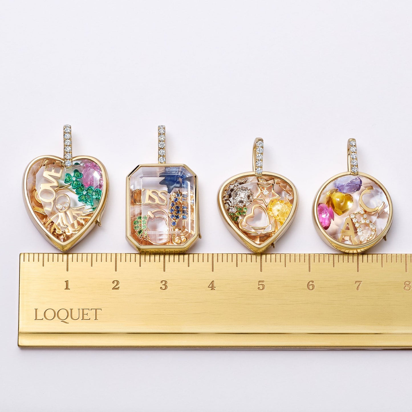 Vintage 18K Gold Plated Brass Round Geometric Locket Pendant Charm Bar with Cable Chain