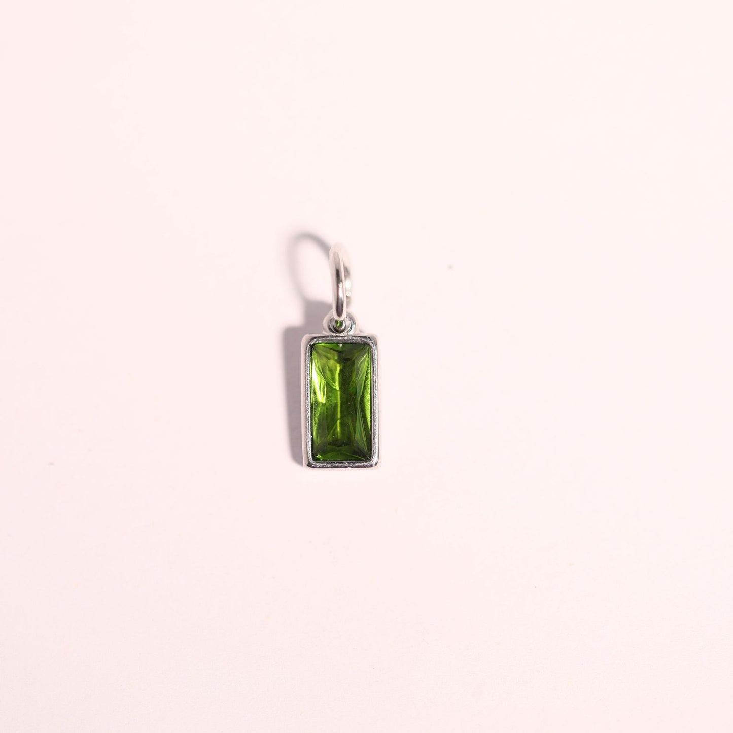 Minimalist Square Stainless Steel Pendant with Colorful Cubic Zirconia Plated Titanium Steel Charm Bar for Unisex