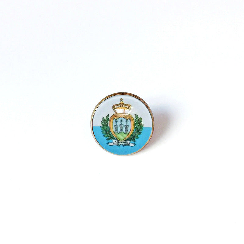 Pin de Solapa de Aleación Esmaltado Personalizado con Diseño de Bandera del Mundo para Hombres y Mujeres