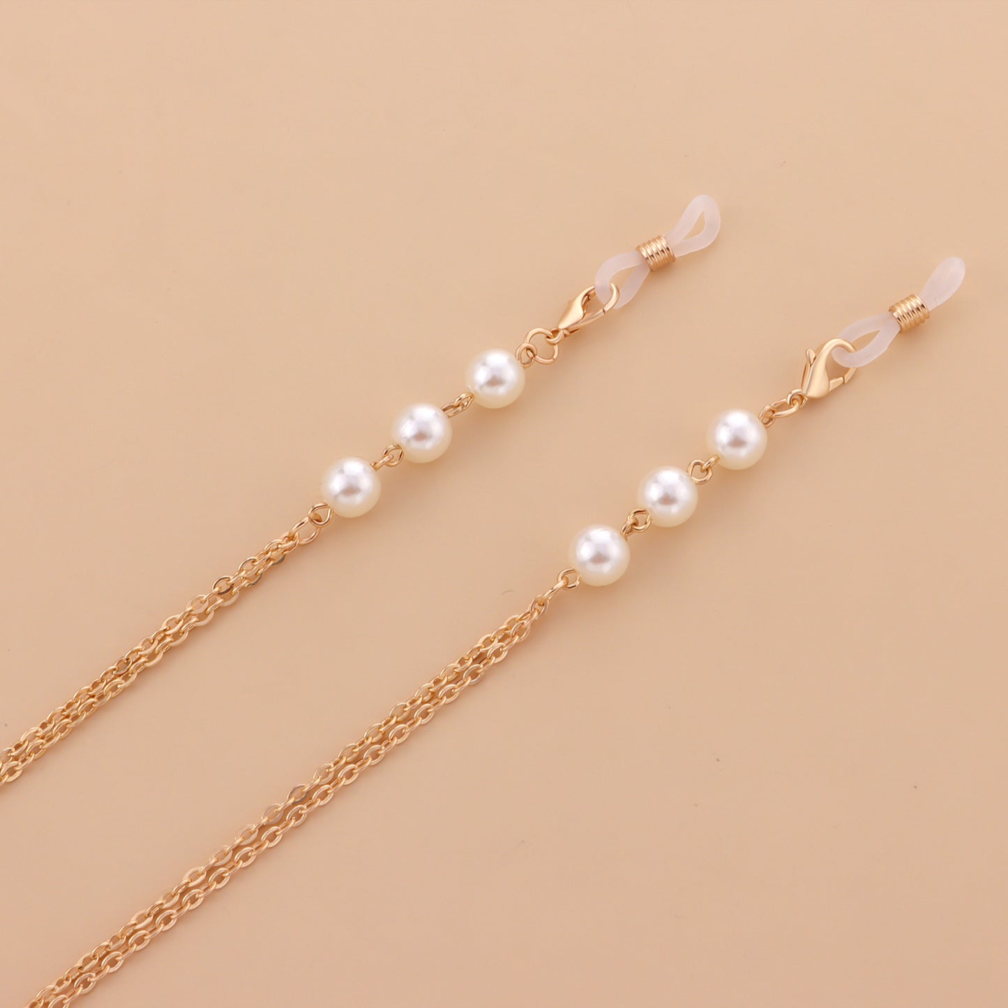 Minimalist White Pearl Alloy Eyewear Chain for Women