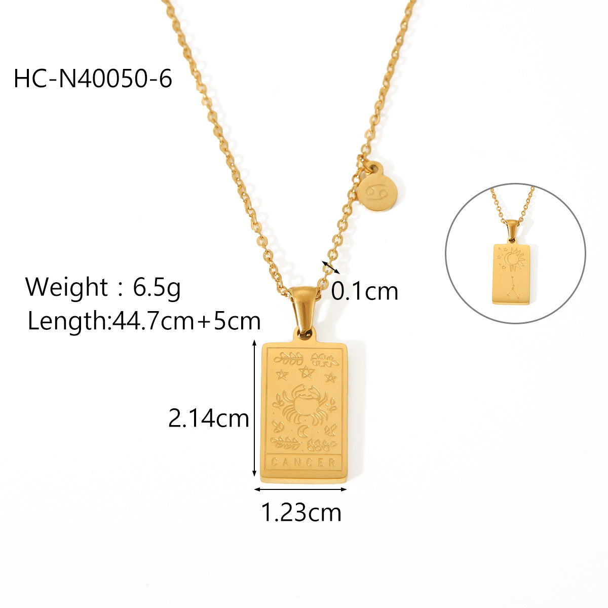 Collana con Ciondolo Costellazione Zodiacale Stile Ins da Donna in Acciaio al Titanio con Finitura Placcata