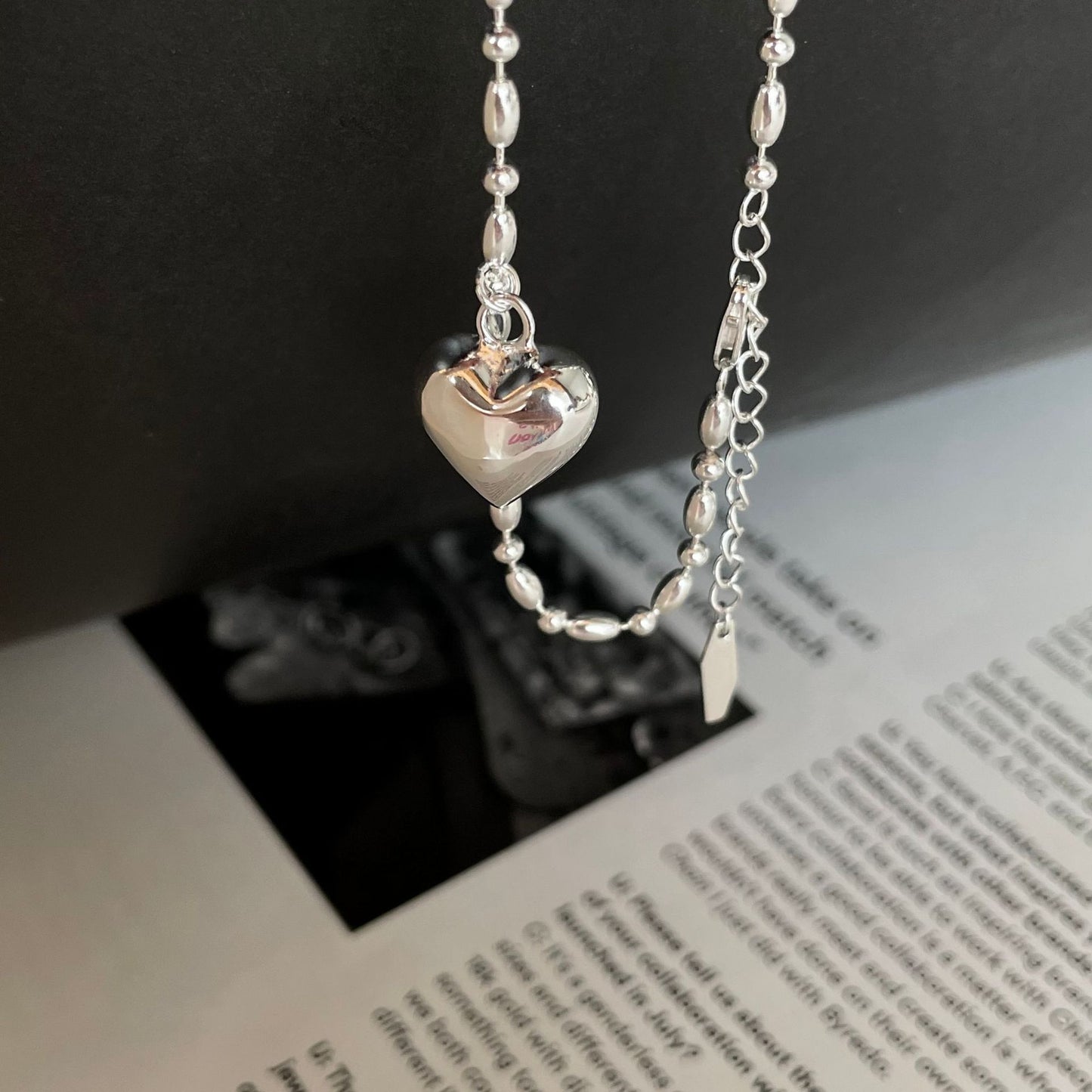 Pulsera de plata esterlina 925 con cuentas de olivo y estrella minimalista para mujer