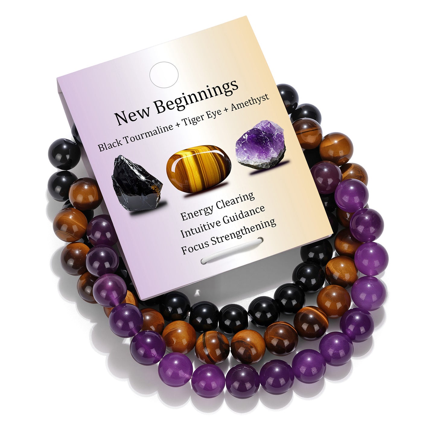 Vintage Geometric Agate Beaded Bracelet Set Unisex