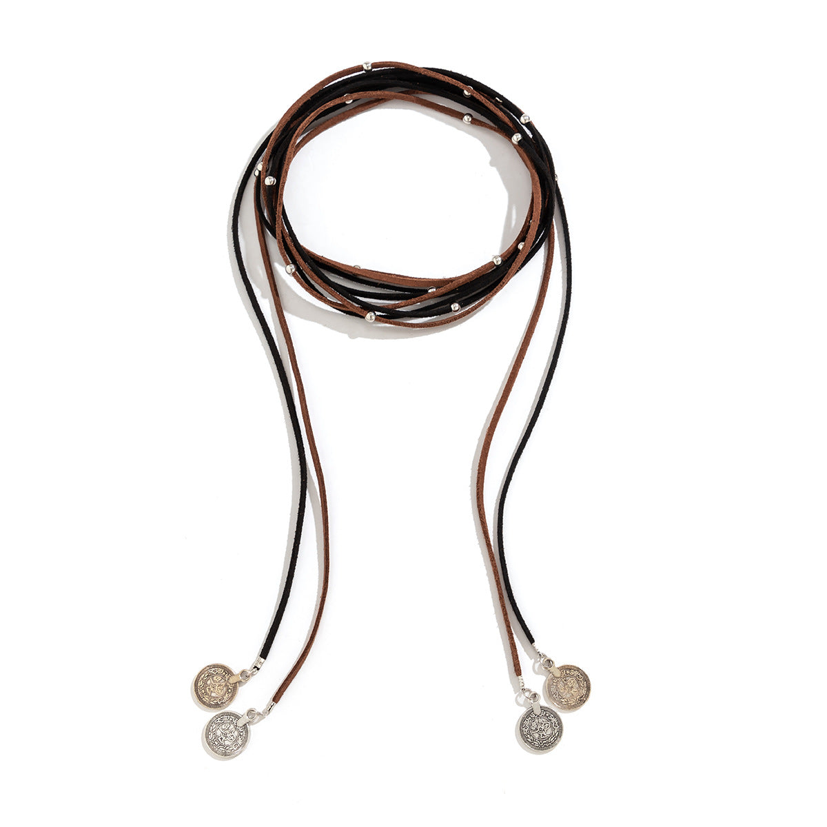 Adjustable Gothic Choker Necklace with Circular Pendant and Tassel Accents in Alloy for Women