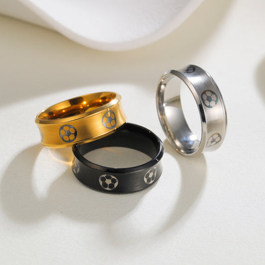 Geometric Stainless Steel Ring Unisex