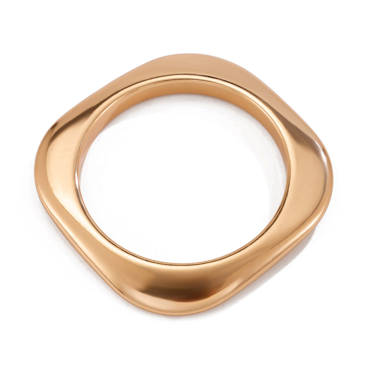 Exaggerated Geometric Bracelet in Alloy with Polished Spring Texture and Futuristic Minimalist Design