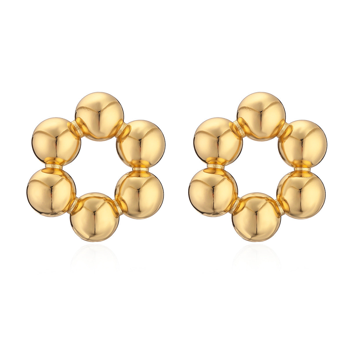 Orecchini a perno geometrici minimalisti in rame con placcatura in oro vero per donna