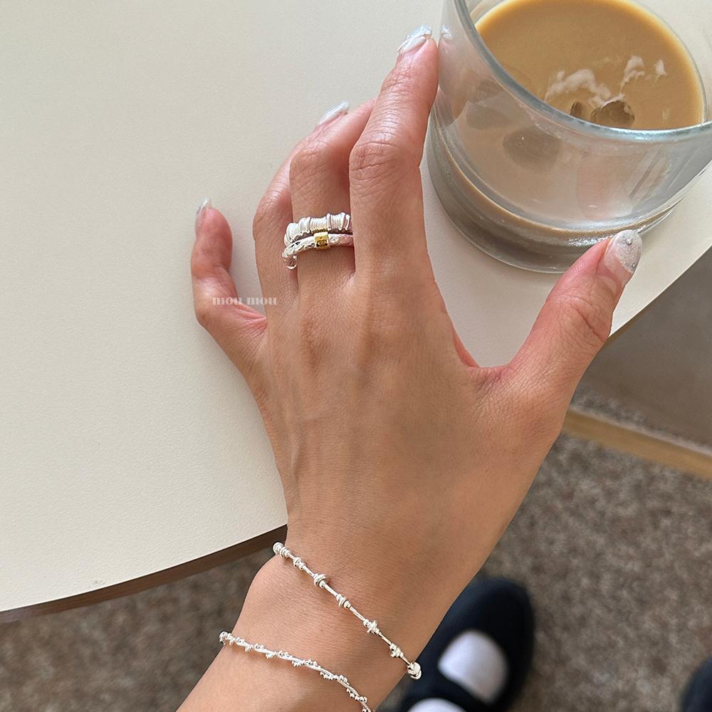 Minimalist Sweet 925 Sterling Silver Geometric Open Ring for Women