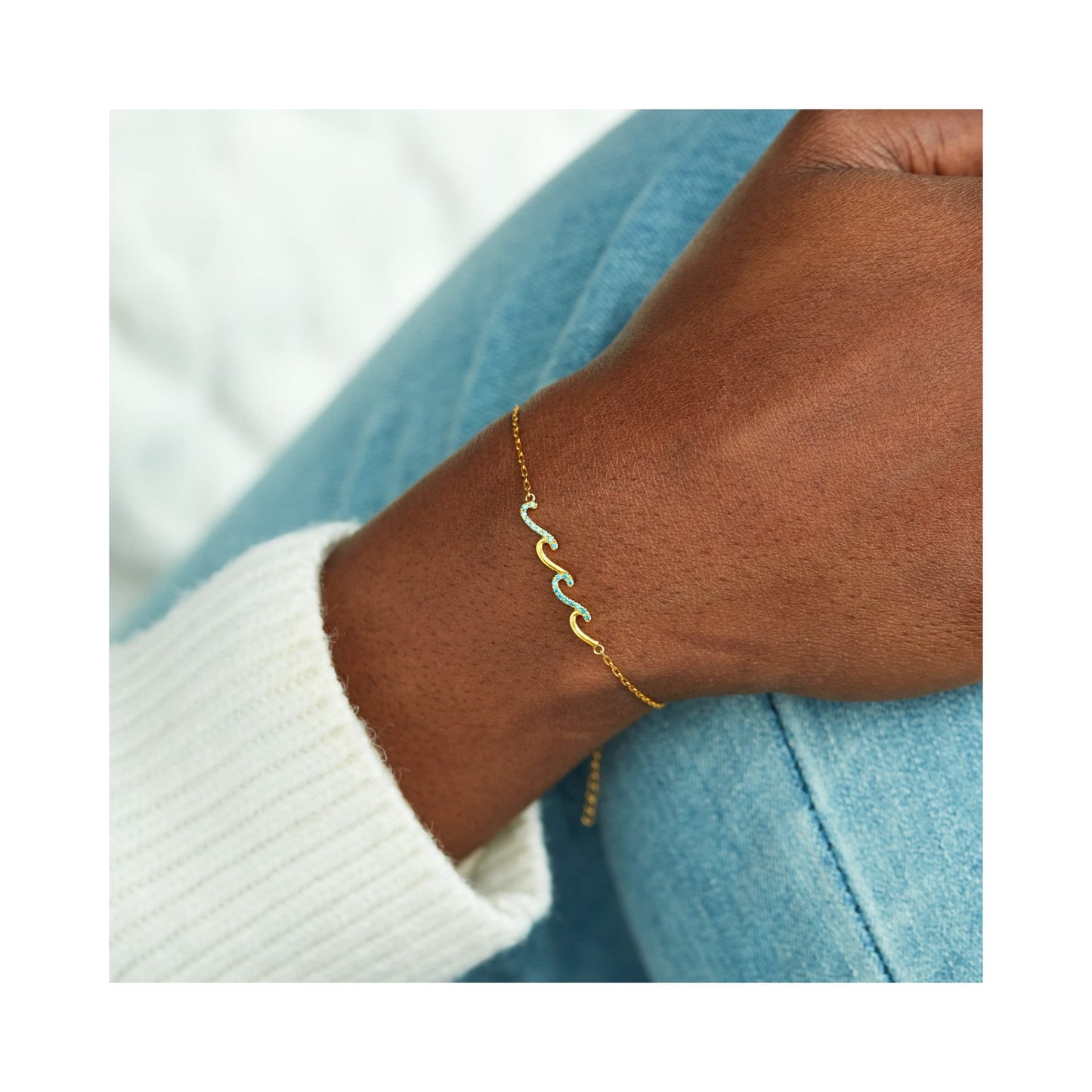 Minimalist Bohemian Geometric Cross Plated Stainless Steel Cable Chain Bracelet for Women