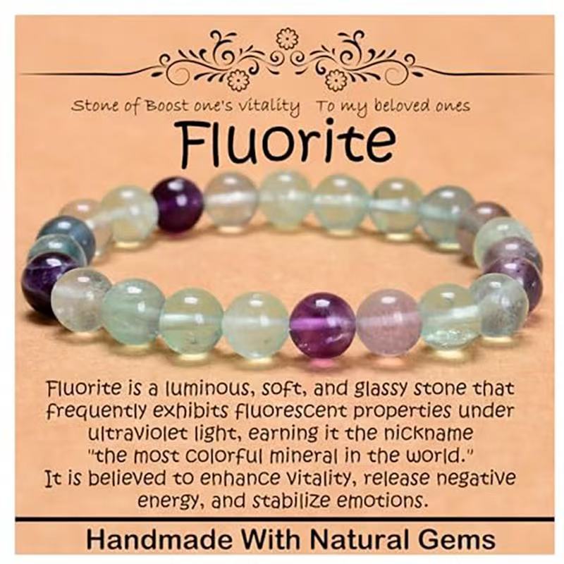 Minimalist Natural Stone Beaded Bracelet Unisex Geometric Round Handmade Jewelry Gift