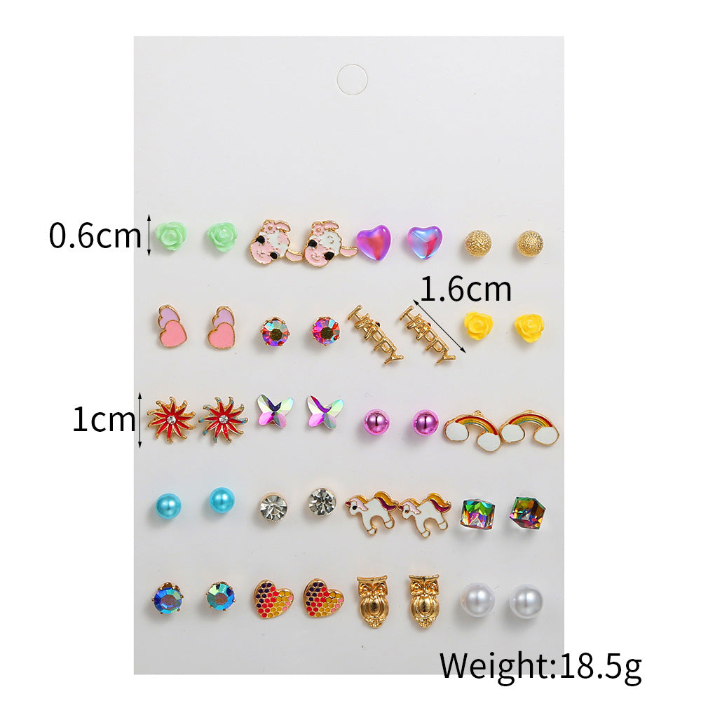Minimalist Drip Oil Plated Alloy Animal and Fruit Earrings for Women