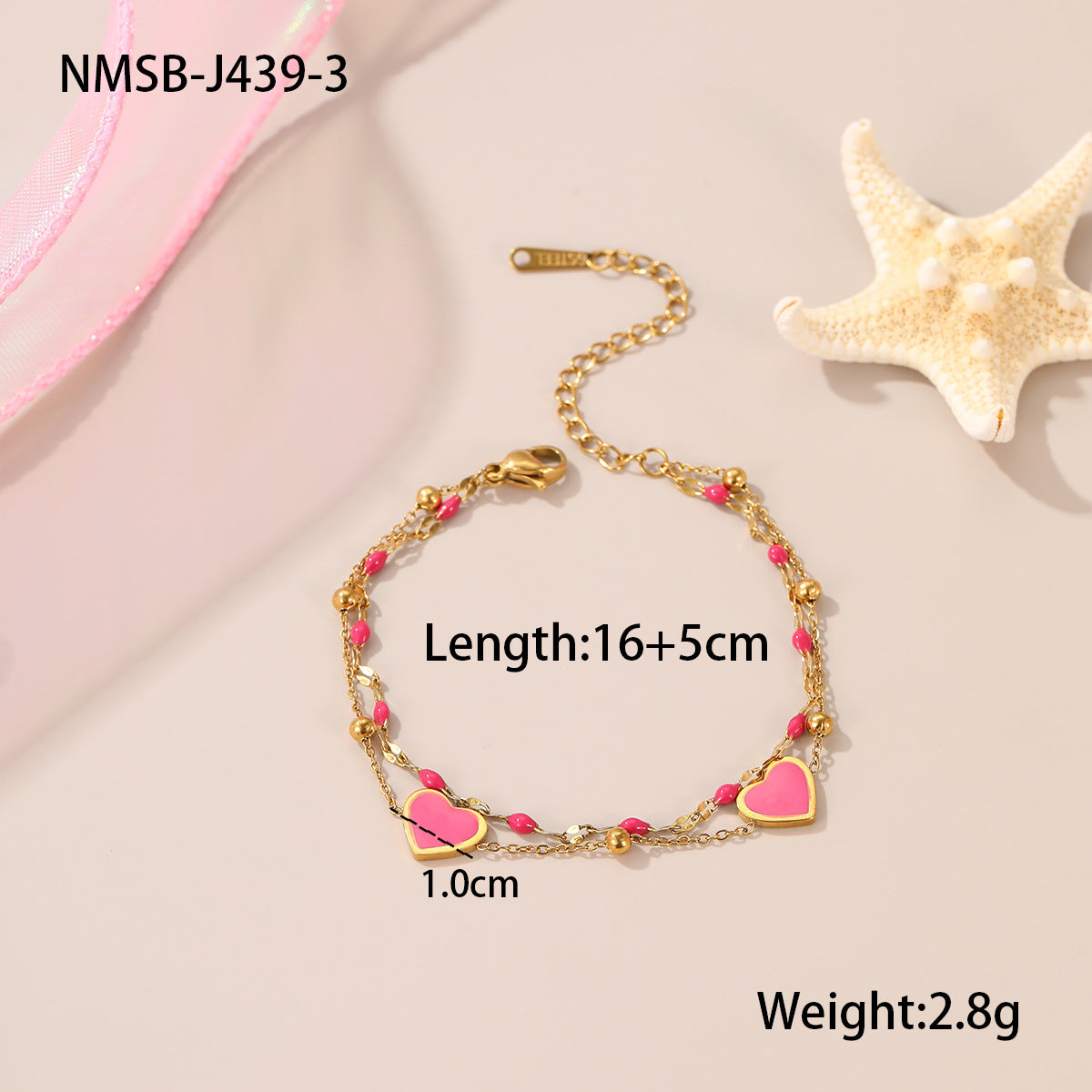 Fashionable OL Style Geometric Enamel Beaded Flower Bracelet for Women in Titanium Steel with Plated Finish