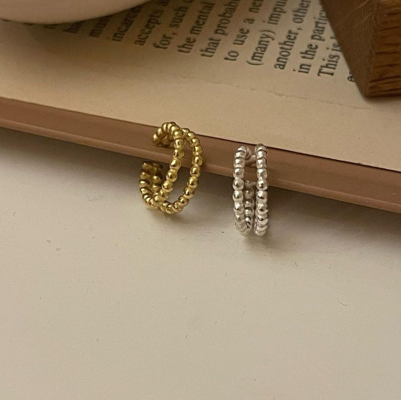 Minimalist Geometric Letter Stud Earrings for Women in 925 Sterling Silver with Gold Plating