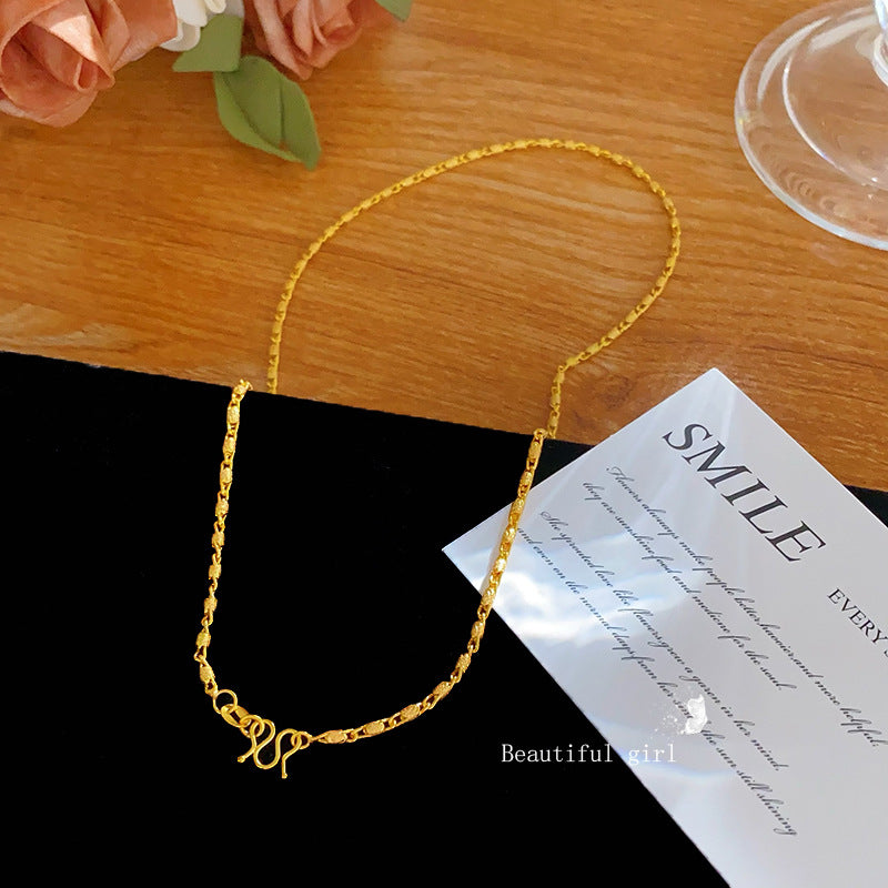 Sporty Casual Gold Plated Titanium Steel Necklace for Unisex