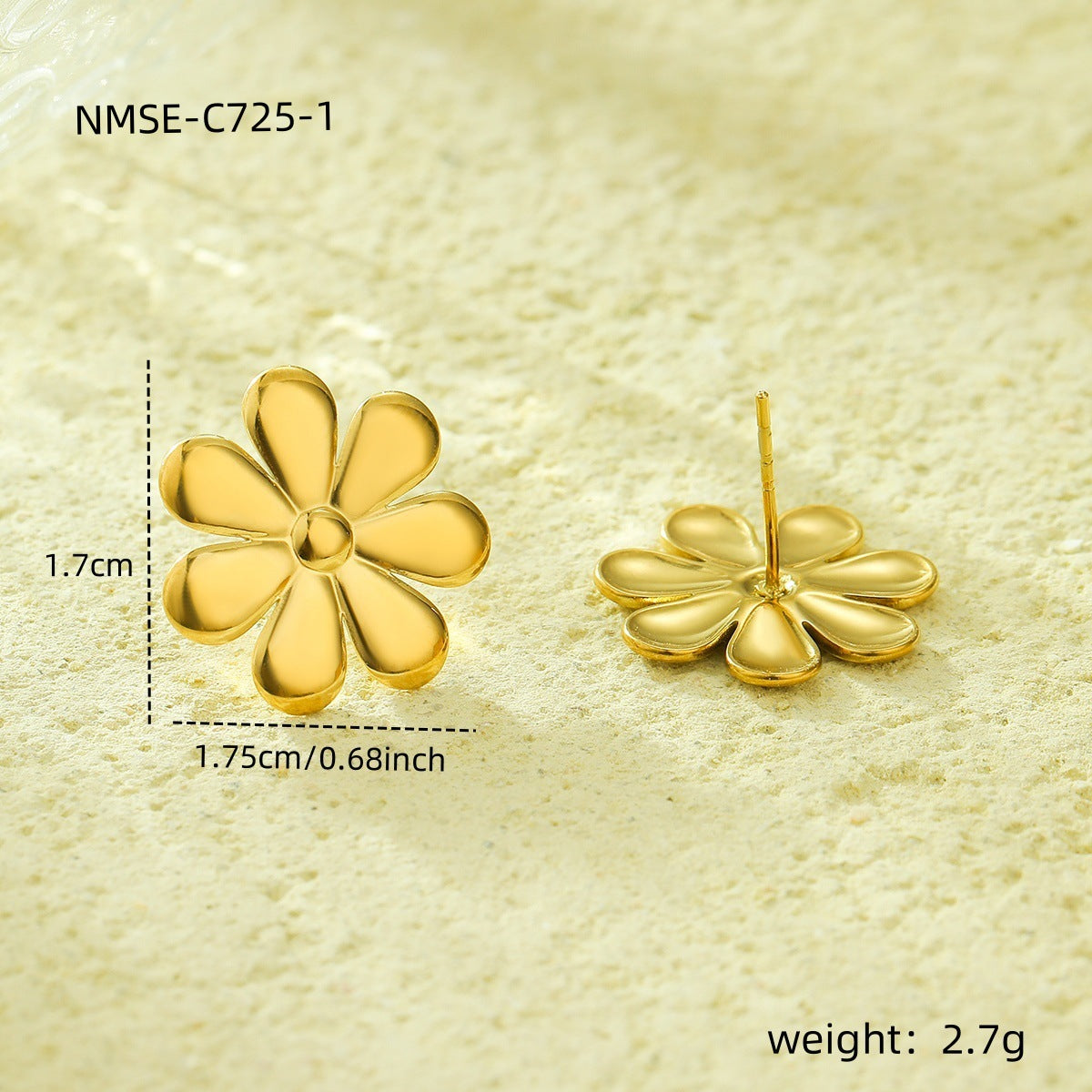 Elegantes Pendientes de Perlas de Acero Inoxidable con Forma Geométrica y Baño de Oro para Mujer