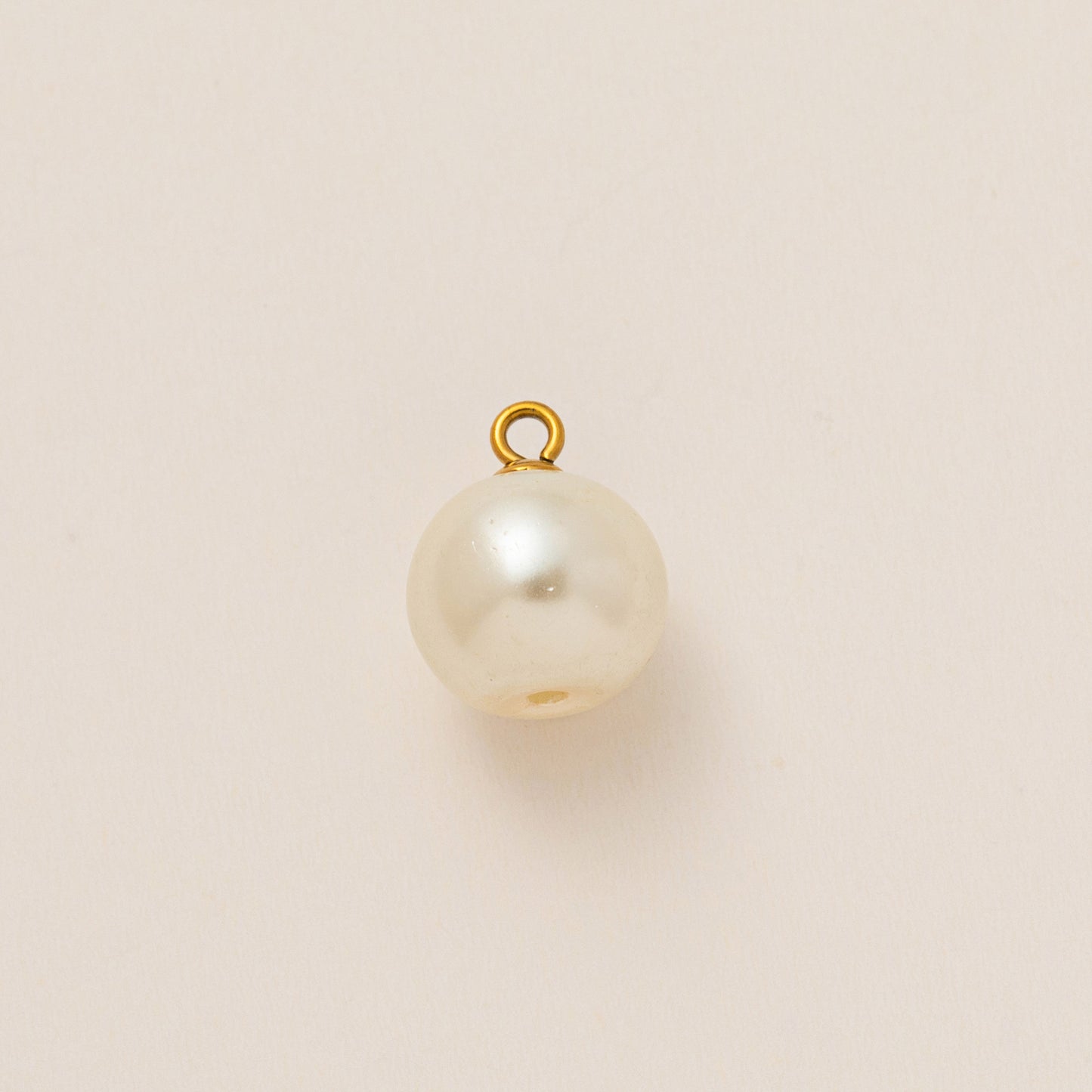 Minimalist Round Cross Brass Plated Necklace with Pearls