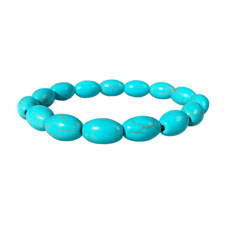 Bohemian Geometric Natural Turquoise Beaded Bracelet Unisex
