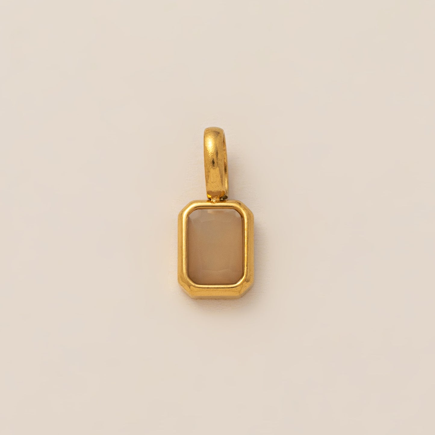 Minimalist Square Titanium Steel Pendant with Cubic Zirconia Inlay DIY Charm Bar Necklace for Women