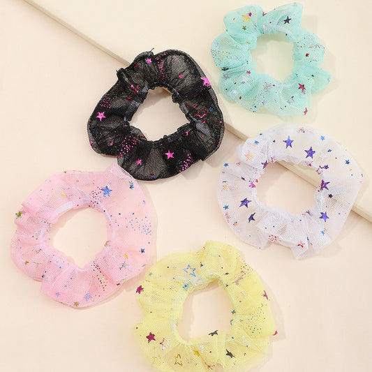 Coletero elástico de tul estilo vintage francés con lentejuelas de estrella para actuaciones en el escenario de niñas