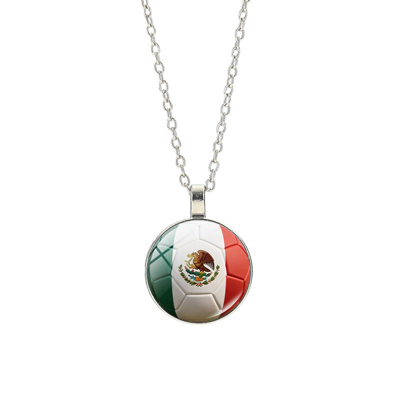 Collana Unisex Casual con Pendente Rotondo Geometrico in Cristallo, Placcato in Lega, con Catena a Cavo