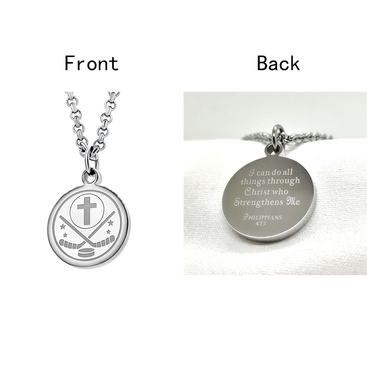 Collana girocollo da donna con ciondolo rotondo geometrico minimalista in acciaio al titanio con finitura lucida e catena a O