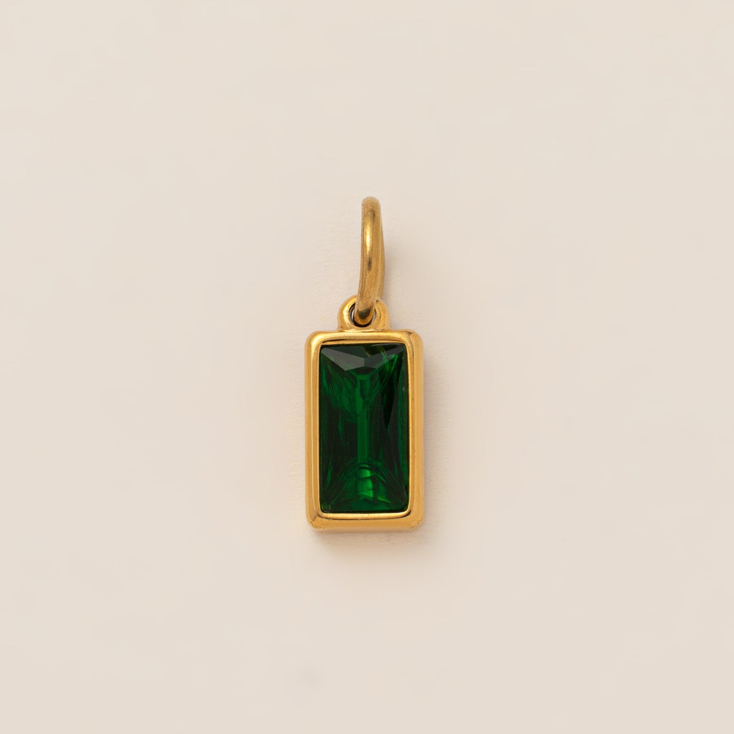 Minimalist 18K Gold Plated Round Square Geometric Gemstone Pendant Necklace for Unisex