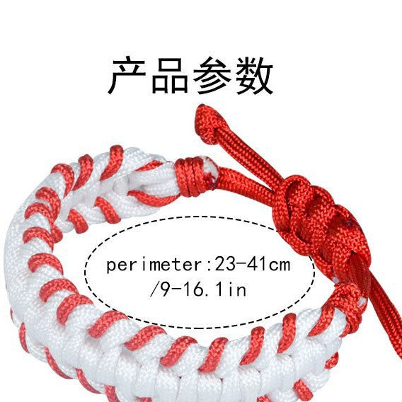 Geometric Polka Dot Woven Paracord Bracelet Adjustable Outdoor Survival Friendship Bangle for Unisex