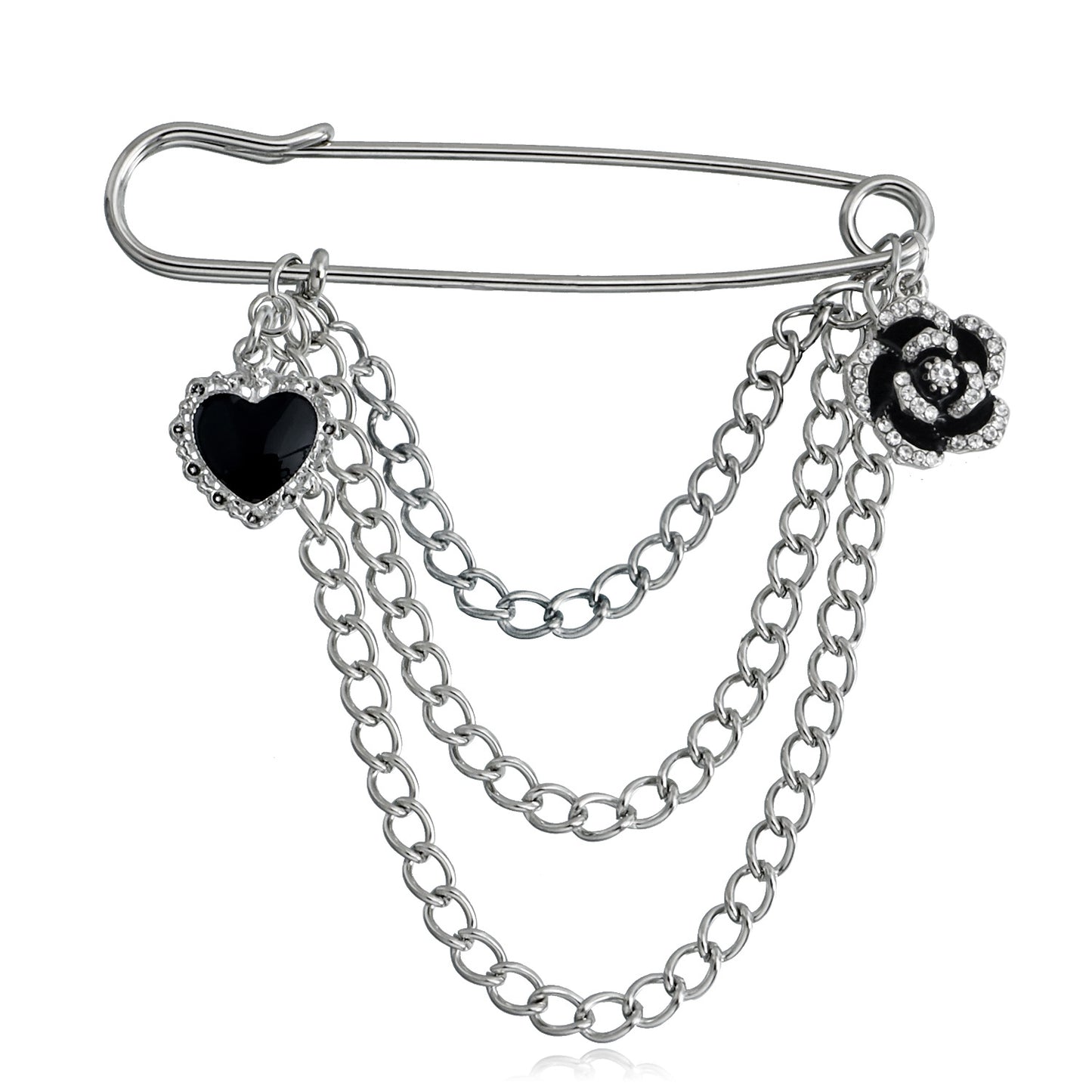 Minimalist Geometric Alloy Lapel Pin with Plated Finish for Women — Heart-Shaped Fashion Commuter Accessory