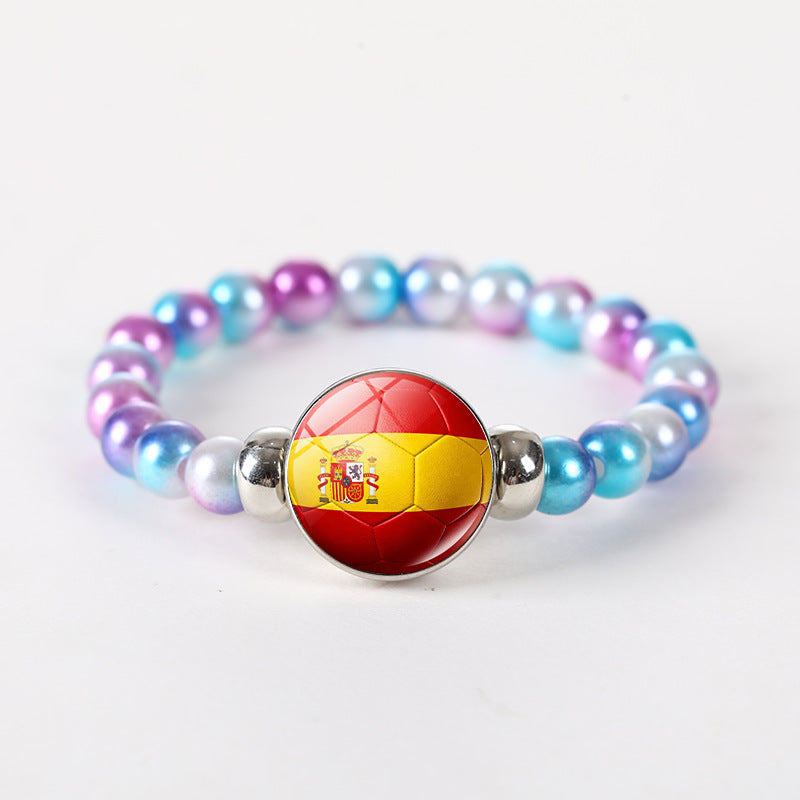 Bracciale unisex rotondo geometrico con perline di cristallo