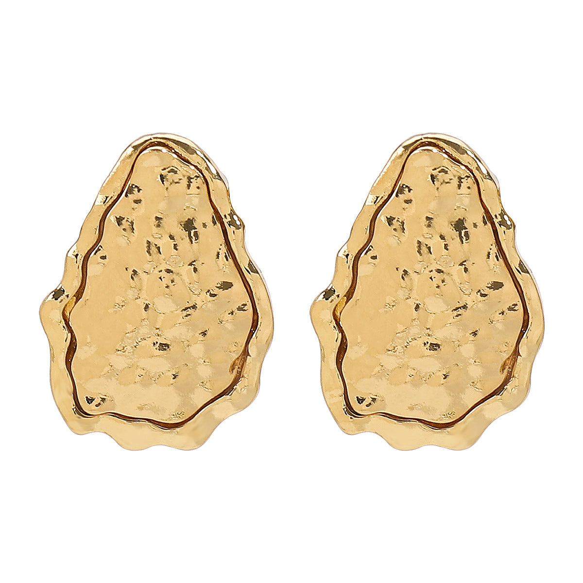 Aretes de aleación texturizados geométricos vintage para mujer con acabado galvanizado