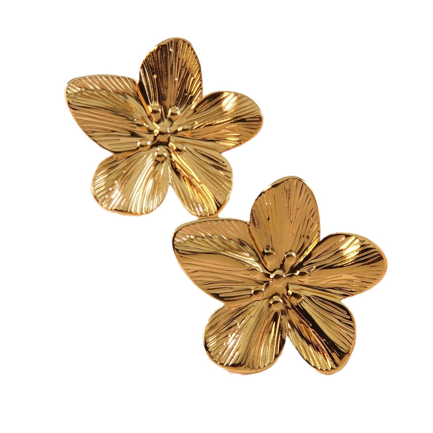 Sweet Plated Stainless Steel Floral Earrings