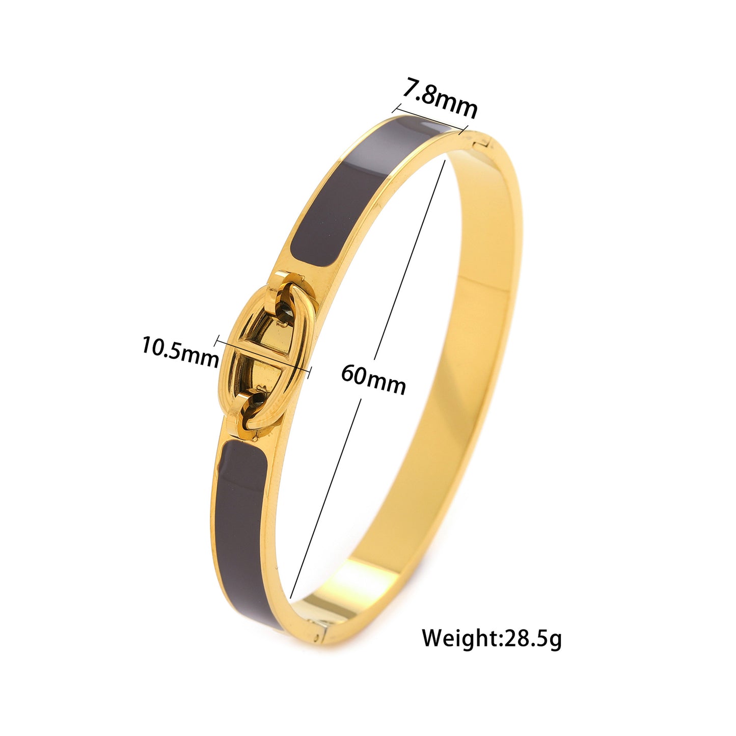 Minimalist Light Luxury 18K Gold Plated Titanium Steel Pig Nose Design Bracelet for Women