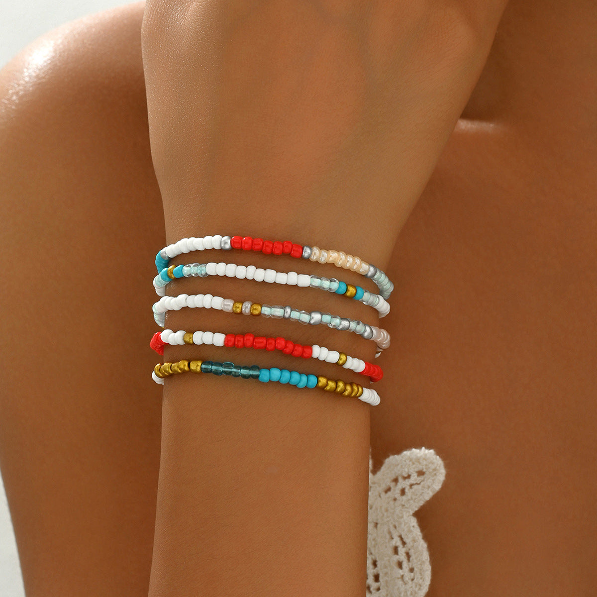 Set di bracciali geometrici minimalisti con perline da donna, fatti a mano con perline colorate Miyu, bracciali alla moda, gioielli da pendolare