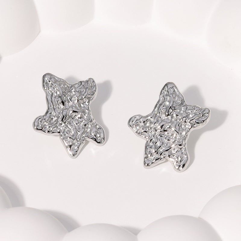 Minimalist Star Stainless Steel Plated Stud Earrings for Women